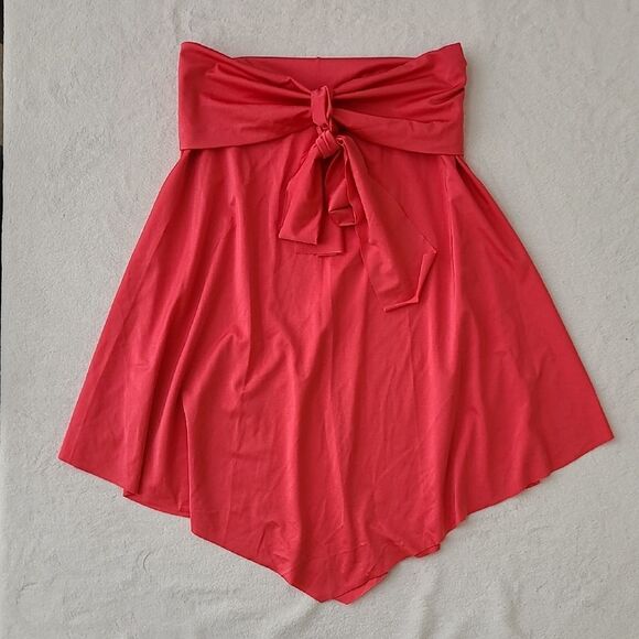 VENUS Pink Asymmetrical A-Line Knee Length Skirt Foldover Waistband Appro Medium - Picture 1 of 5